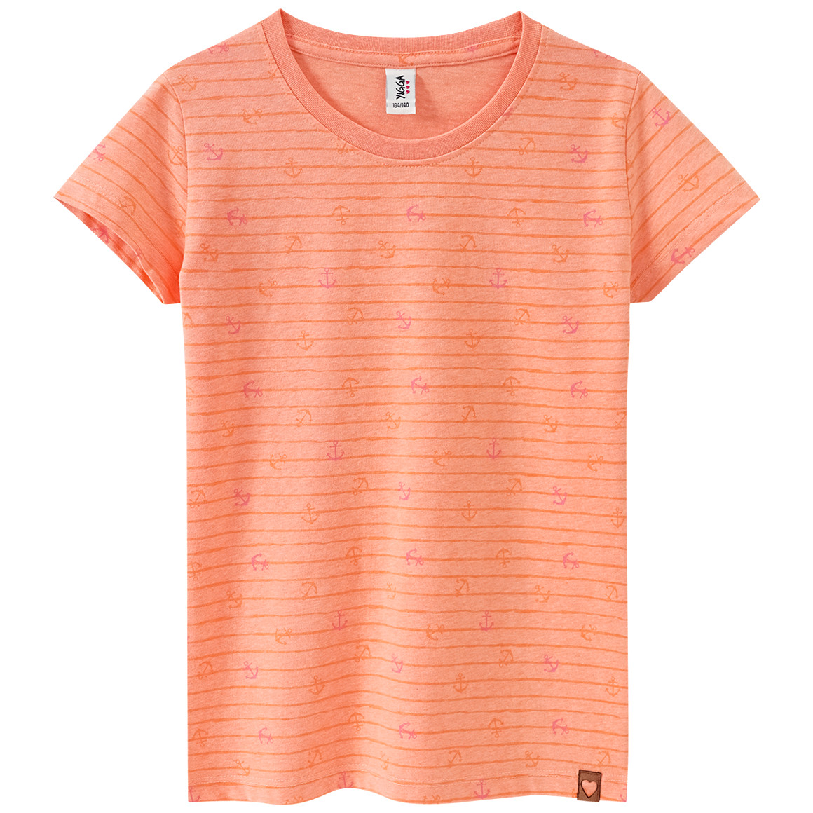 Yigga Mädchen T-Shirt mit Anker-Print hellorange