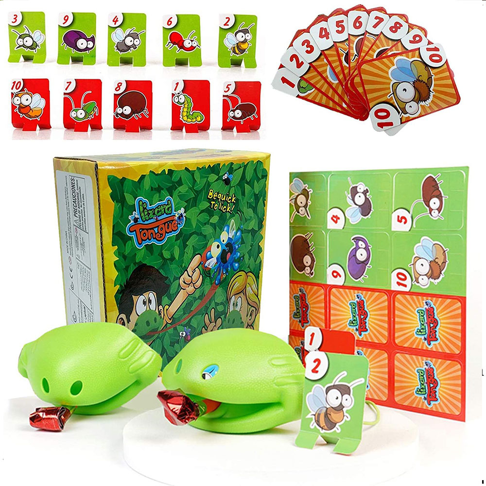 (28-tlg. Set) Schnelles Frosch Zungen Fangen Spiel für Familien / Kinder
