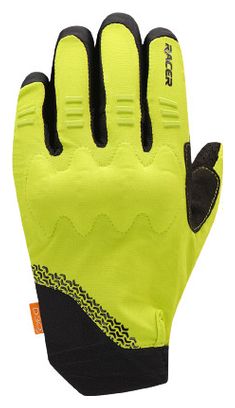 Gants Longs Racer Gloves Rock 3 D3O Noir / Lime