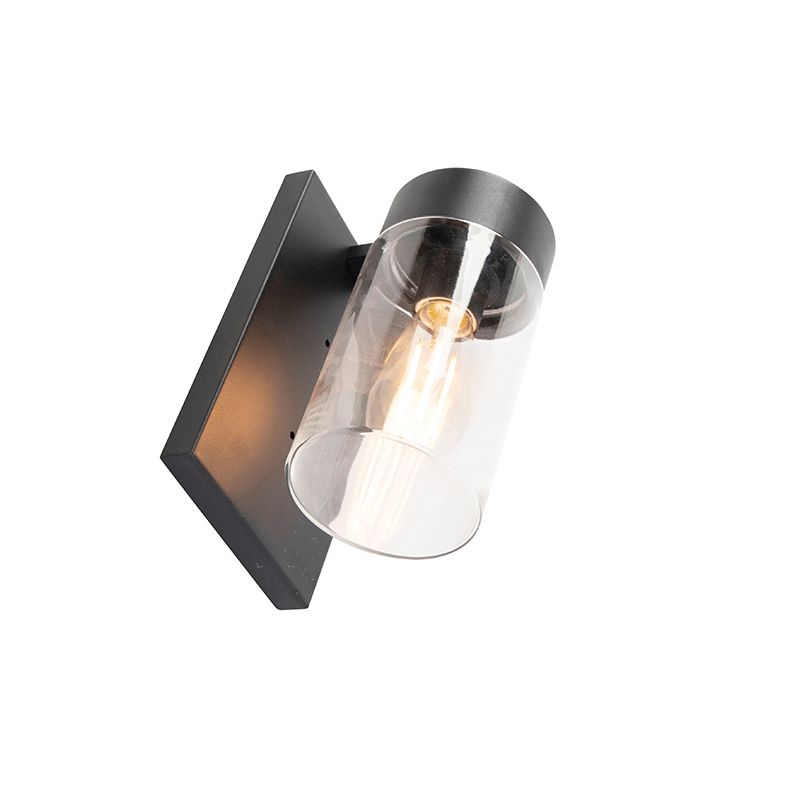Moderne buitenwandlamp RVS zwart IP44 - Jarra