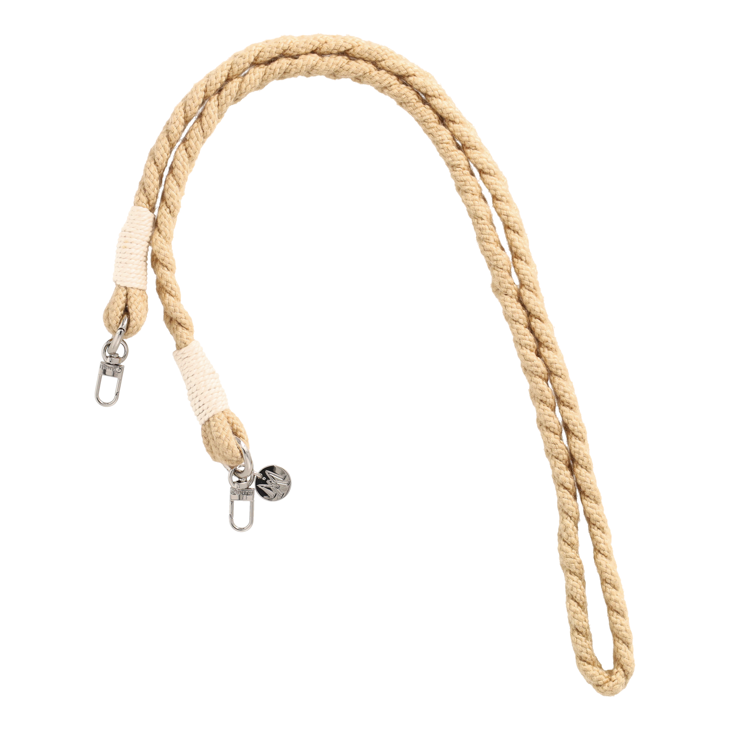 Handgemachte Handykordel Geflochtenes Umhängeband für Handyhüllen Gold - Beige (Ecru)