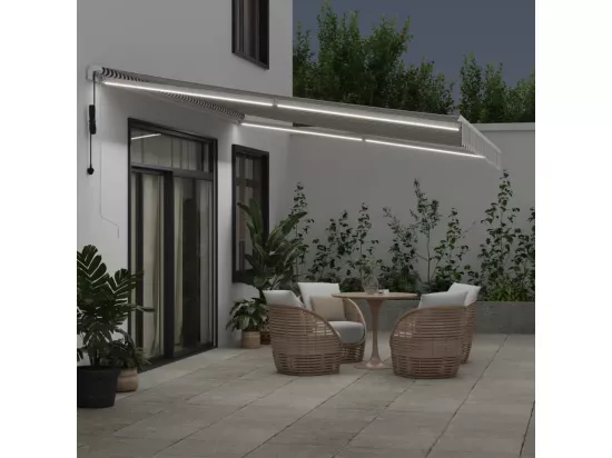 Auvent rétractable automatique avec LED anthracite et blanc