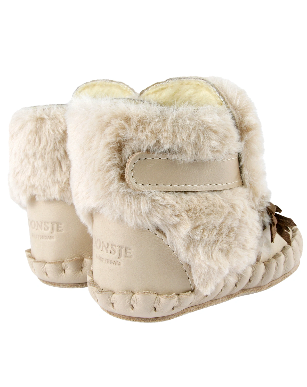 Krabbelschuhe KAPI EXCLUSIVE - OWL gefüttert in light beige