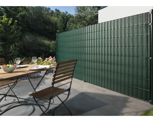Konsta privacyschermstroken voor dubbeldraads gaas, PVC, 5 stroken, 200 x 19,2 cm, groen
