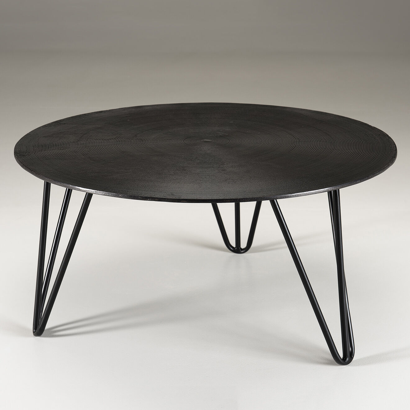 Macabane Table basse ronde Jonas noire - D.75xH.37 cm