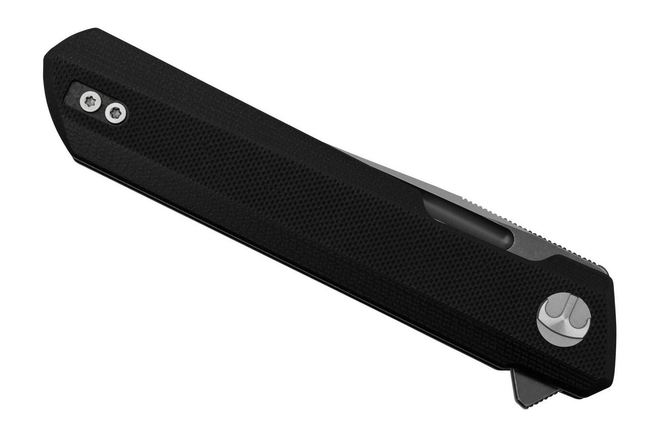 Bestechman Dundee BMK01D, Black G10, Satin D2 With Dark Coating, zakmes Ostap Hel design