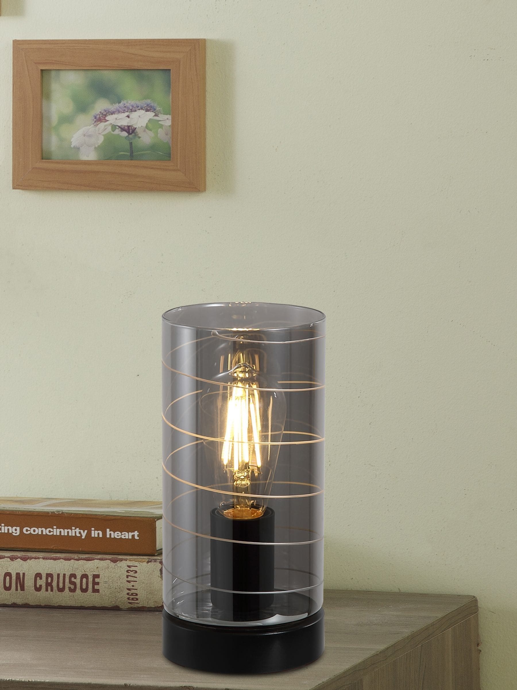Searchlight 1 Light Glass Table Lamp