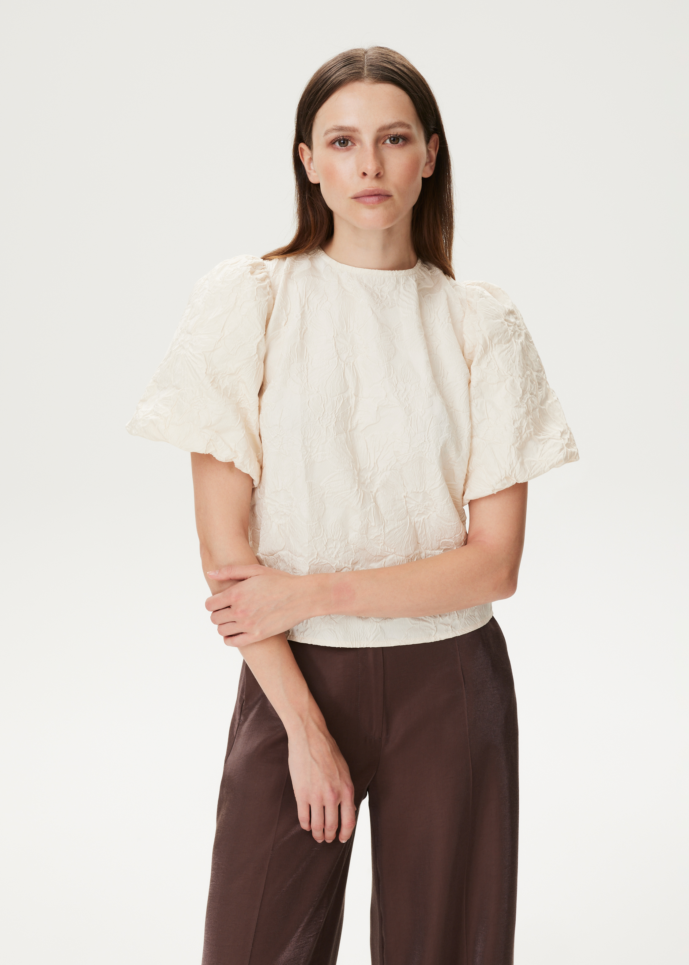 Jacquard bloemen top