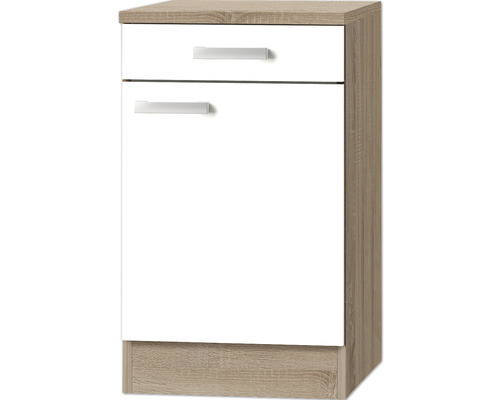 Optifit onderkast met lade en draaideur Zamora214 BxDxH 50x60x84,8 cm wit mat gedemonteerd scharnier omkeerbaar (links of rechts te monteren)