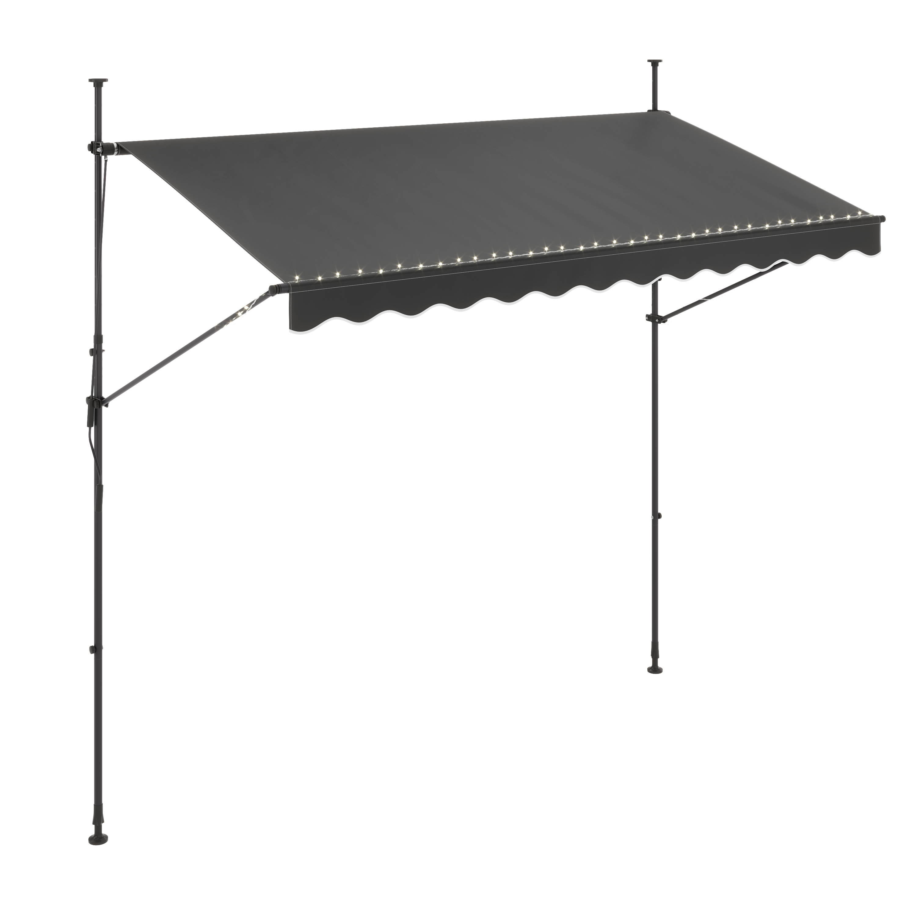Balkonmarkise mit LED 300 x 150 cm anthrazit