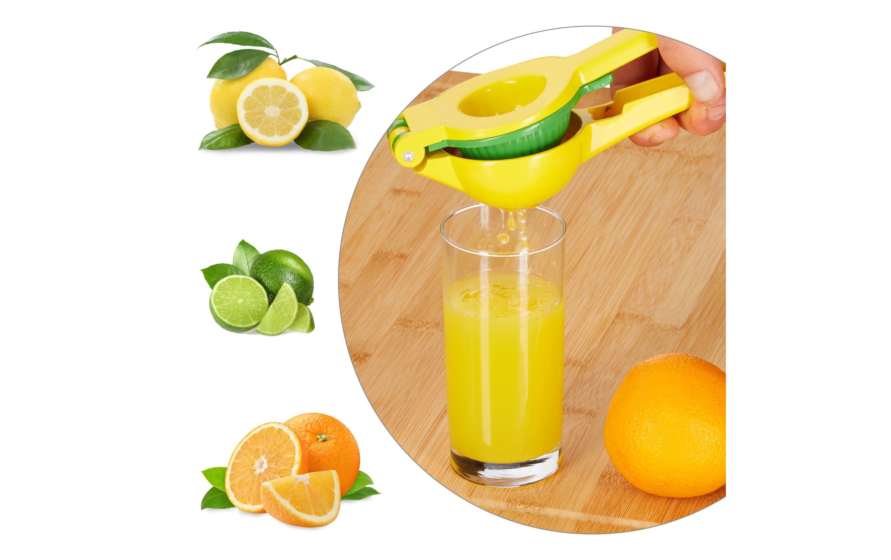 Zitruspresse manuell 2 in 1 GelbZitronenpresse und Limettenpresse in Einem