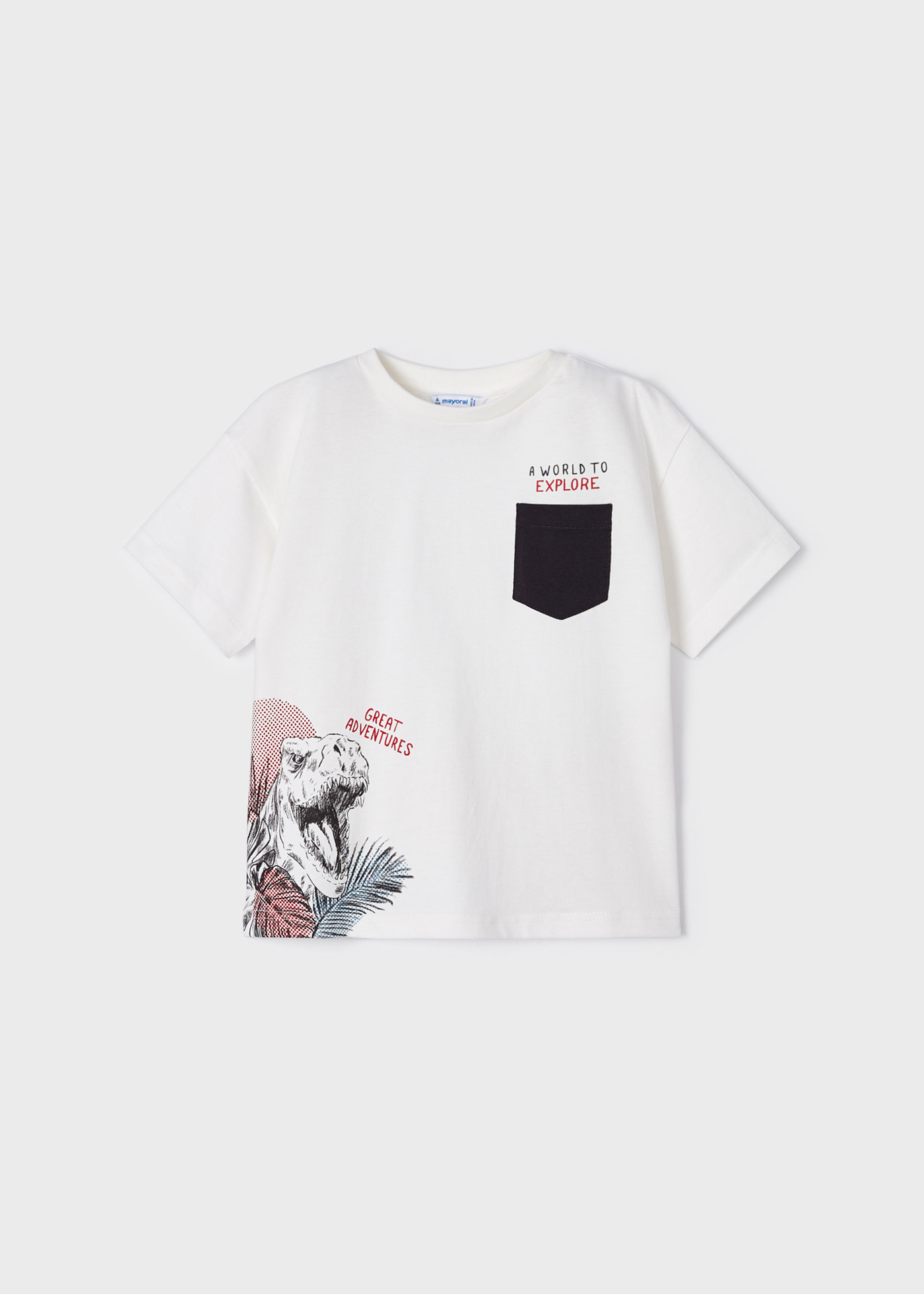 Camiseta infantil masculina em algodão sustentável com estampa.