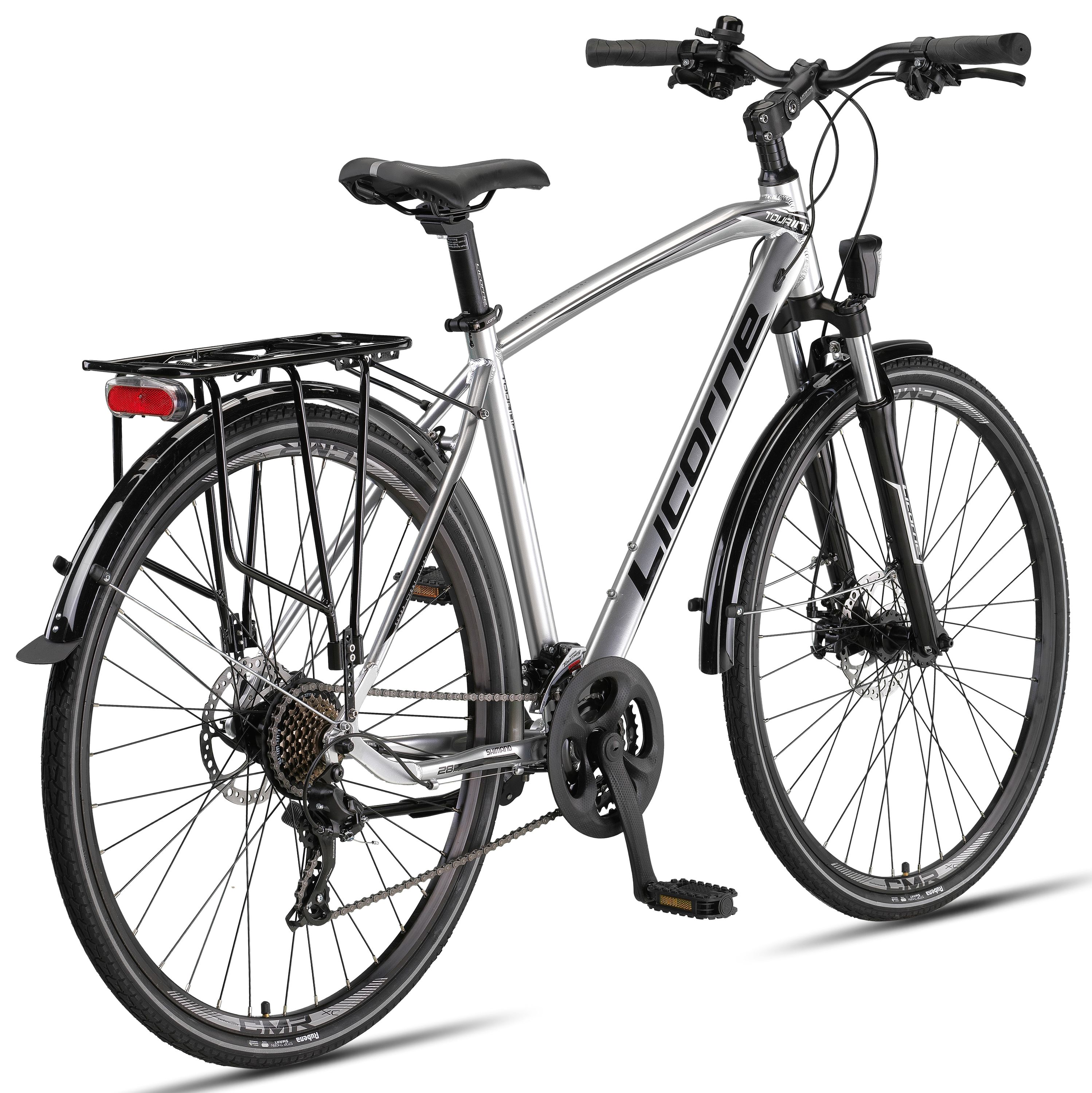 Licorne Bike Premium Touring Trekking Bike in 28 Zoll - Fahrrad für Jungen, Mädchen, Damen und Herren - 21 Gang-Schaltung - Mountainbike - Crossbike