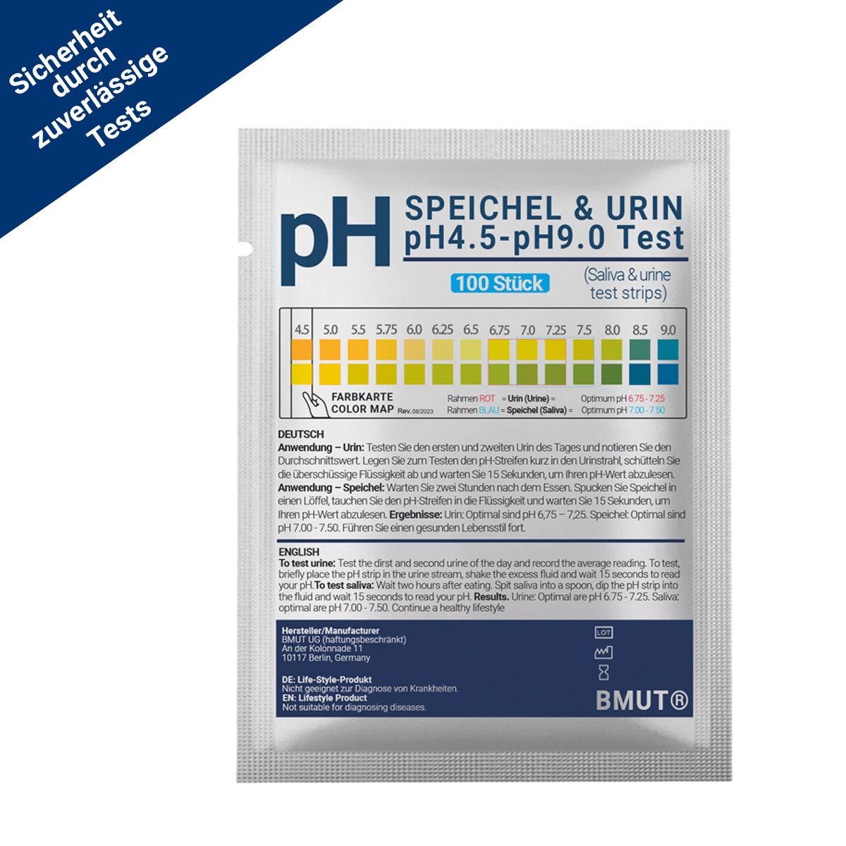BMUT pH Teststreifen für Urin & Speichel