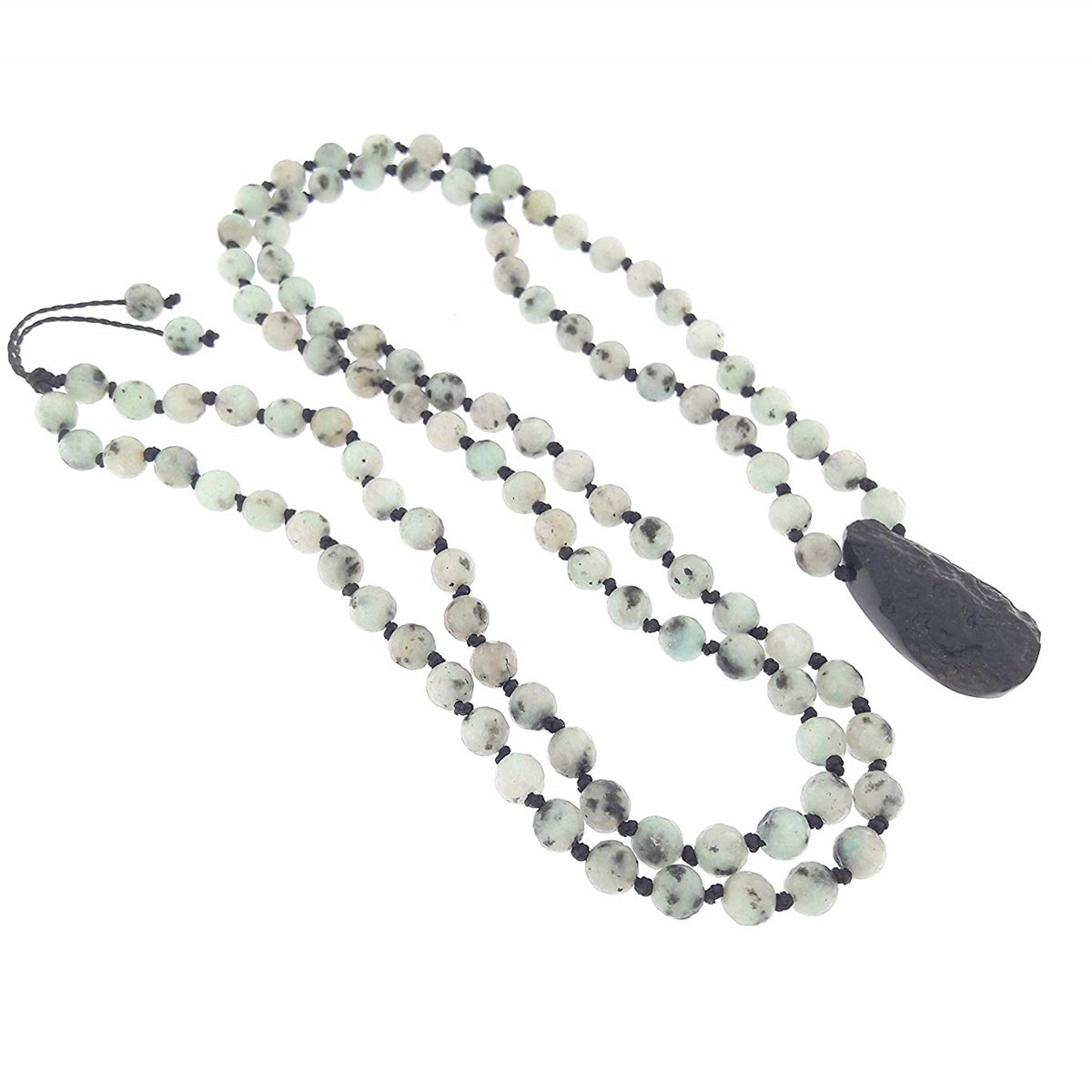 Sautoir Mala Jaspe Lotus
