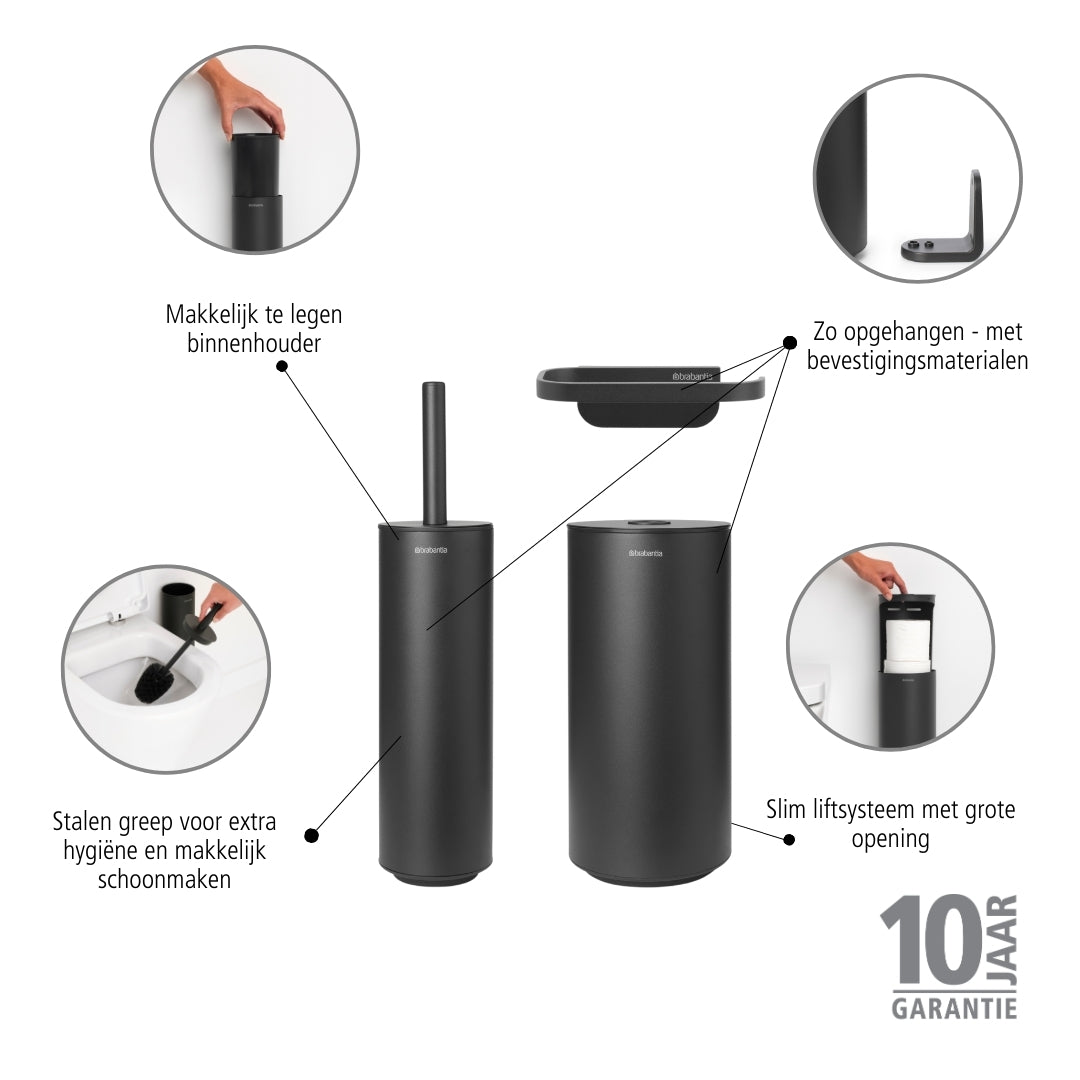 Brabantia MindSet Toiletaccessoires Set van 3 - Mineral Infinite Grey