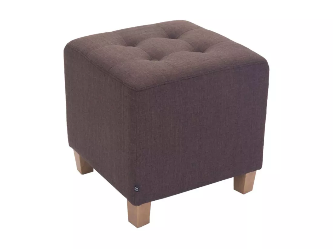 Lot de 2 Tabouret - Tissu & Bois - Marron - Pharao