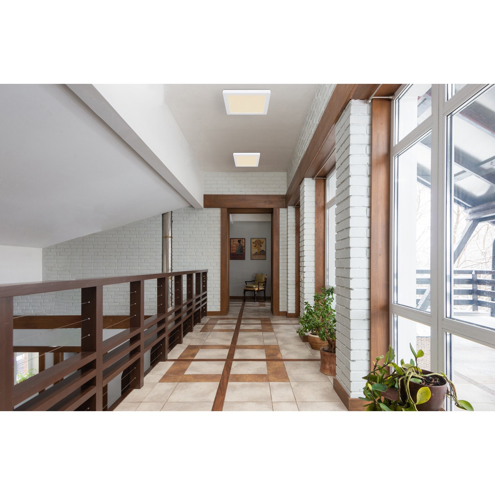 LED-Deckenleuchte Lasse eckig, weiss