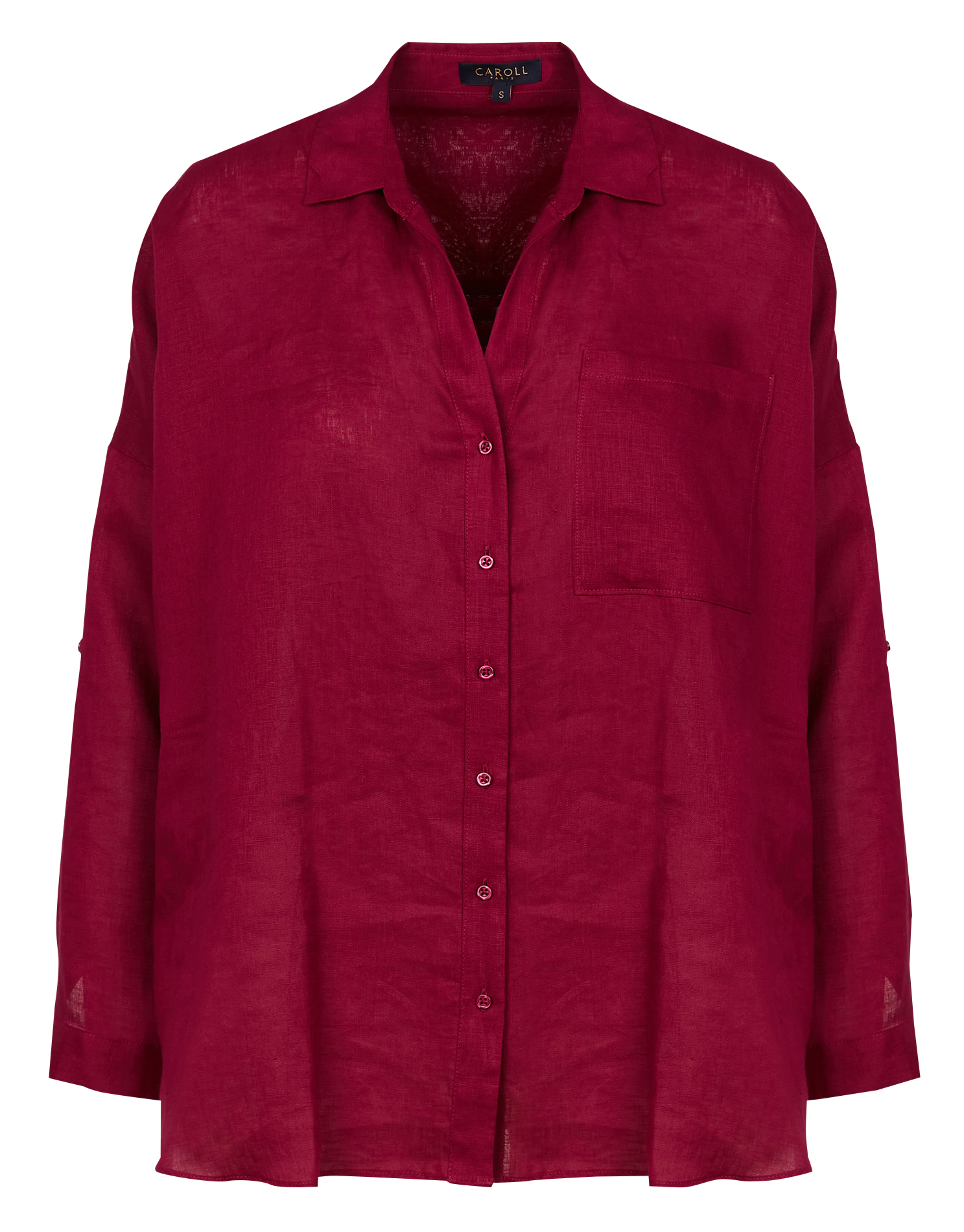 SANDY - Chemise col classique en lin | Rose