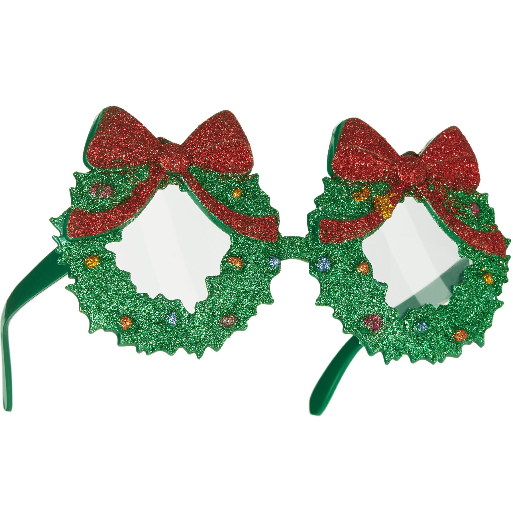 tectake® Spaßbrille Weihnachtskranz mit Schleife