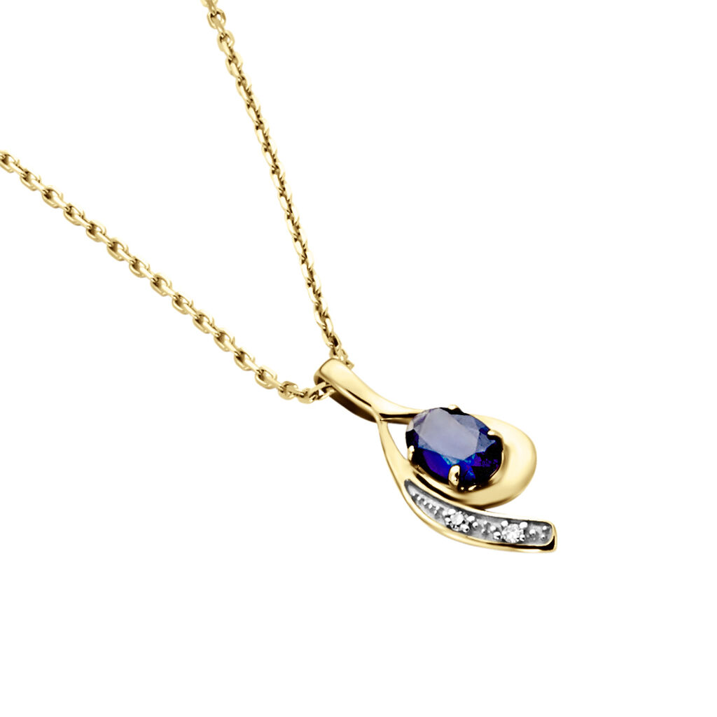 Collier Emotion Or Jaune Saphir Diamant
