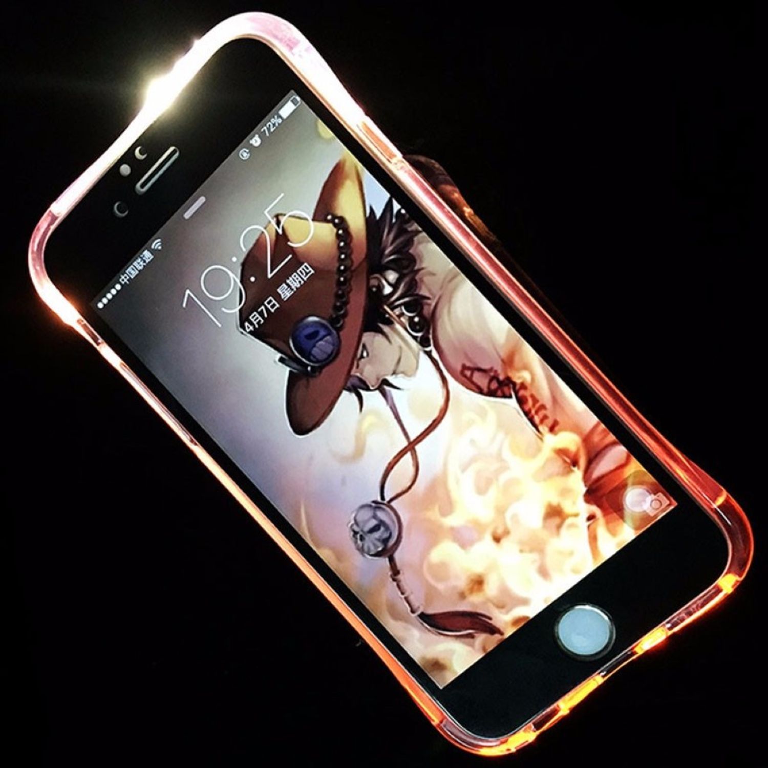 Handy Hülle LED Licht bei Anruf für Handy Apple iPhone 5 / 5s / SE Pink Case Neu