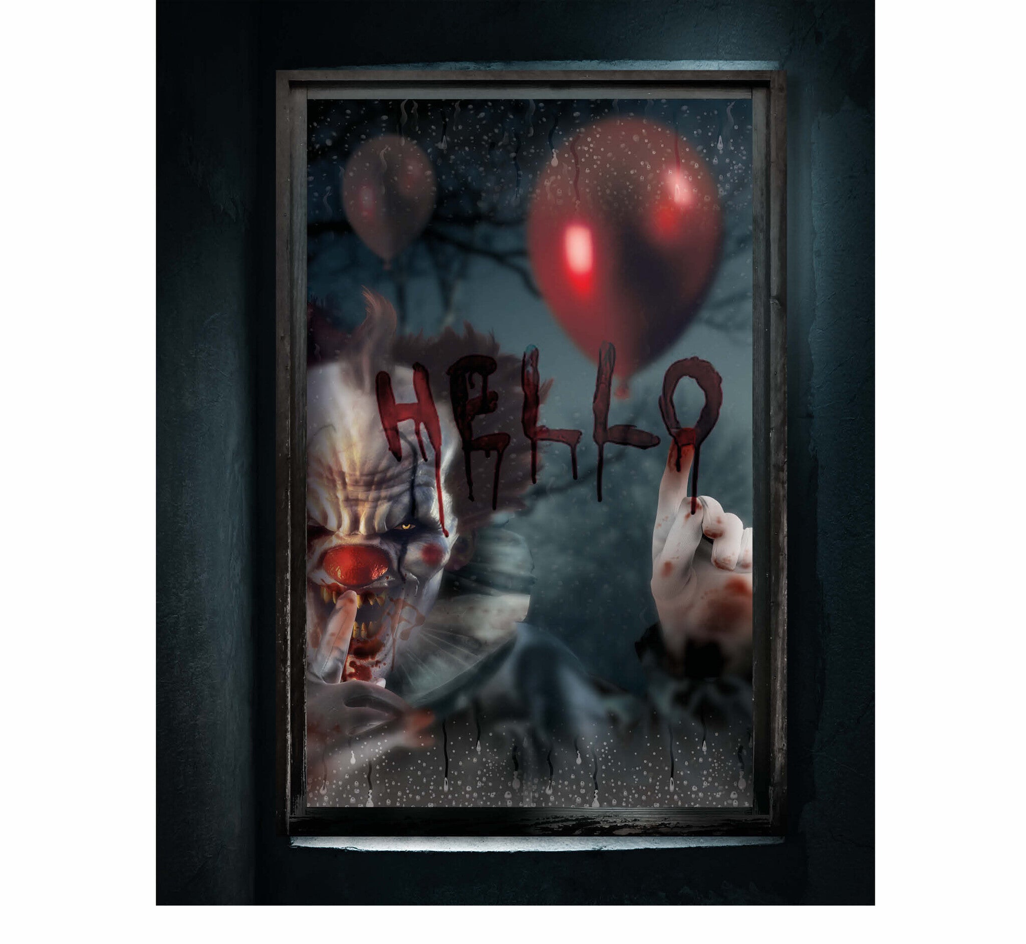 Halloween Raamdecoratie Sticker Clown