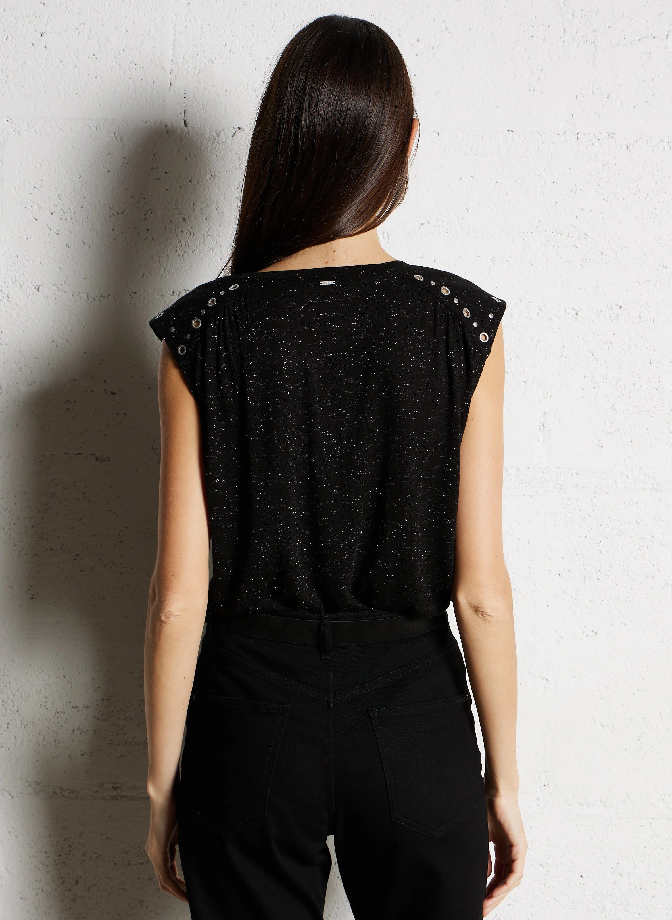 Tee-shirt col rond| Noir