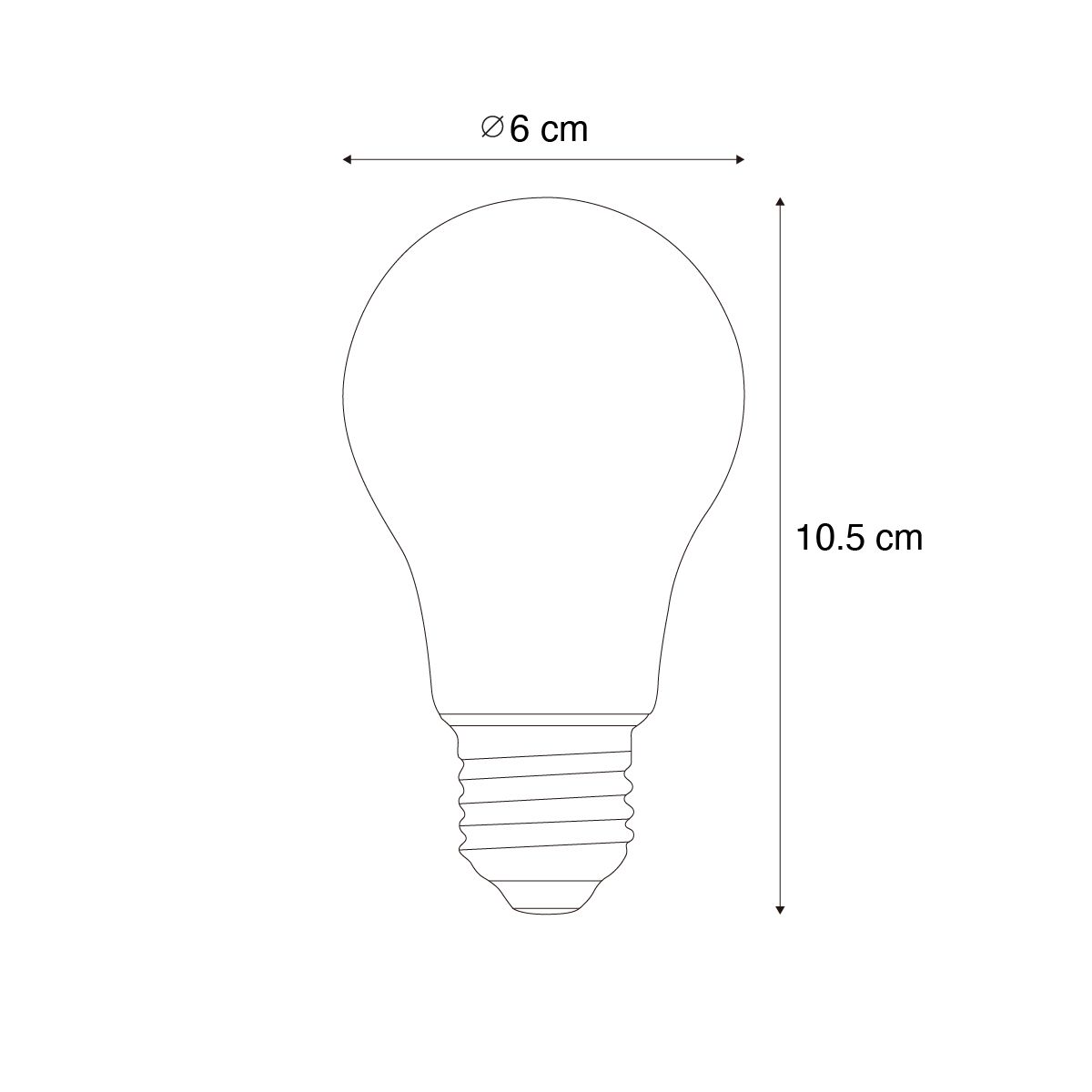 E27 dimbare LED lamp A60 helder 4.5W 500 lm 2700K