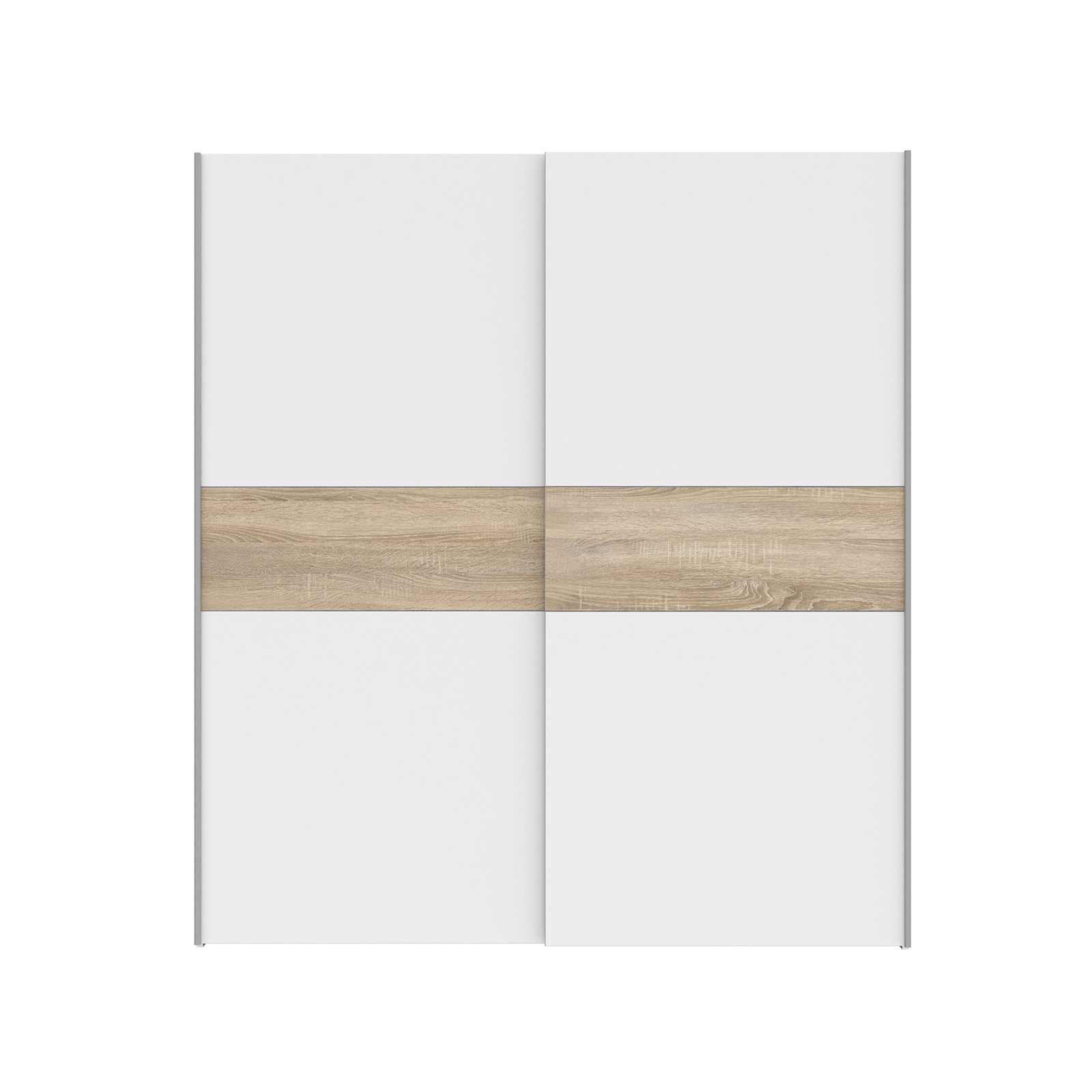 Schwebetürenschrank - weiß - mit Wechselbauchbinde - 170,3 cm
