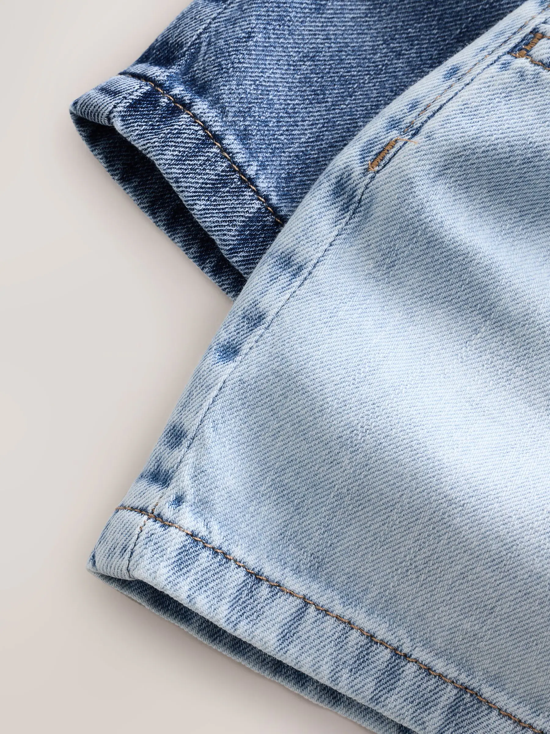 Normaal blauw - 100% katoenen denim shorts verpakking van 2 (3 - 16 jr)
