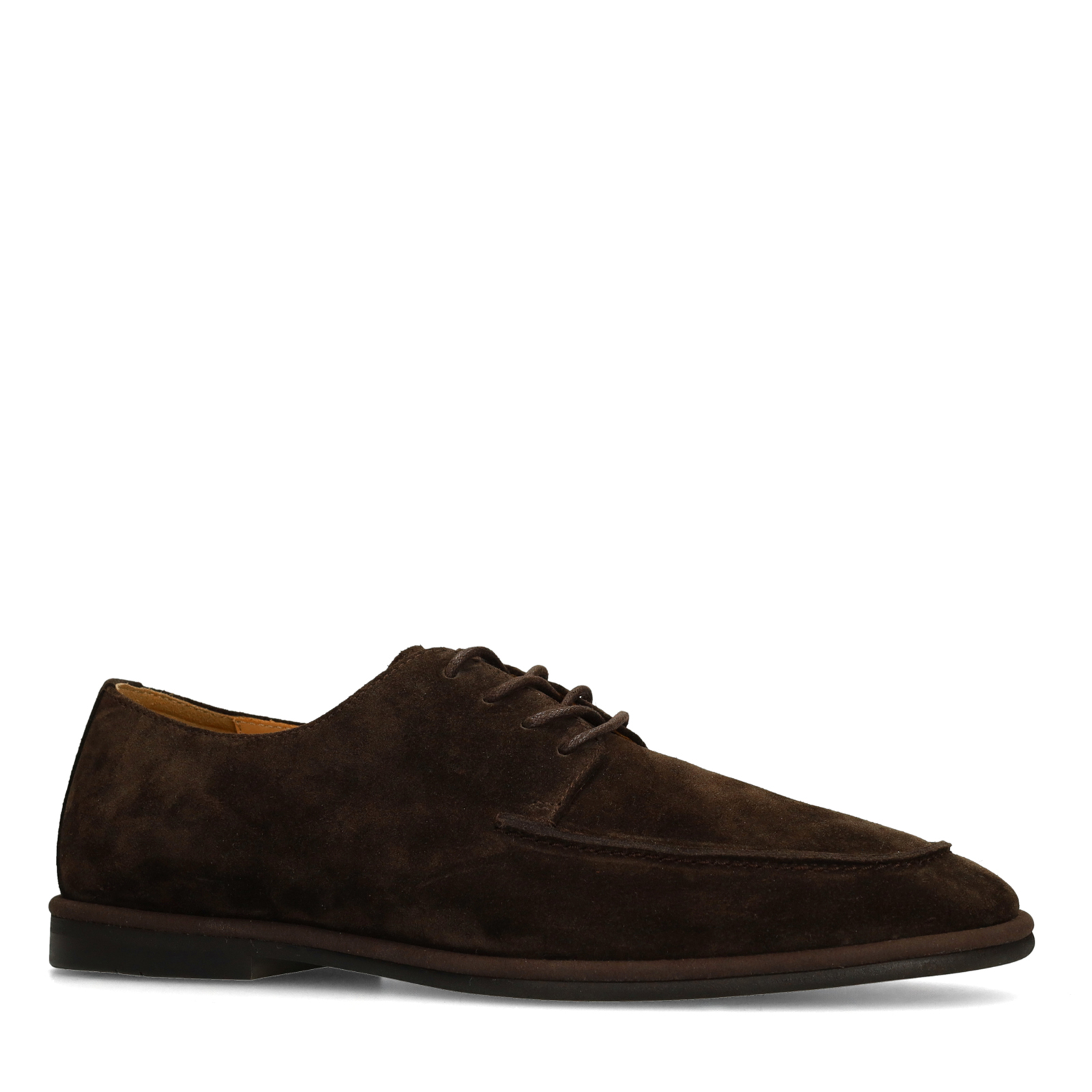 Donkerbruine suède veterschoenen