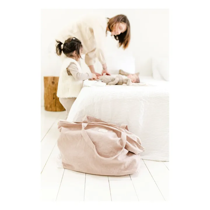 Adorna Sac week-end en lin | Rose poudré