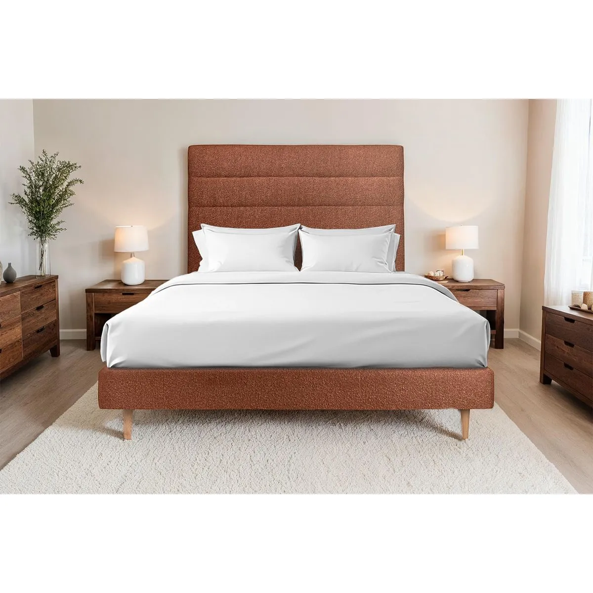 Sommeil de plomb Sommier De Plomb Lit 135x190 - Terracotta