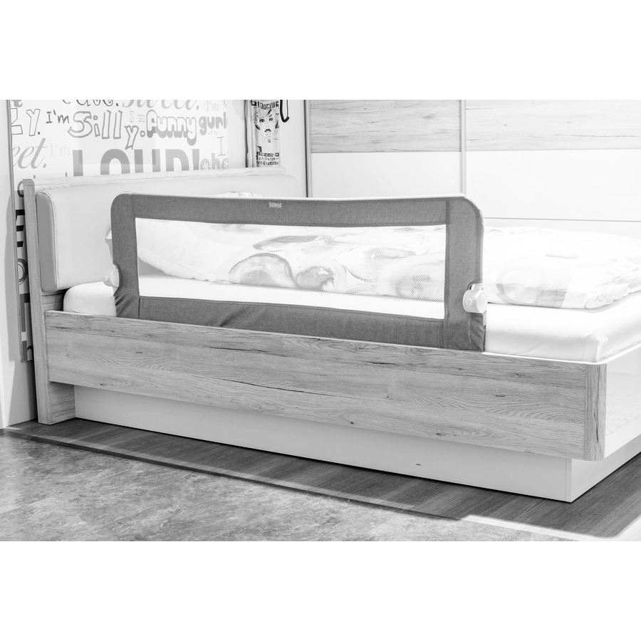 fillikid Bettgitter Ella 135 cm für Standard- und Boxspringbetten Dunkelgrau Melange