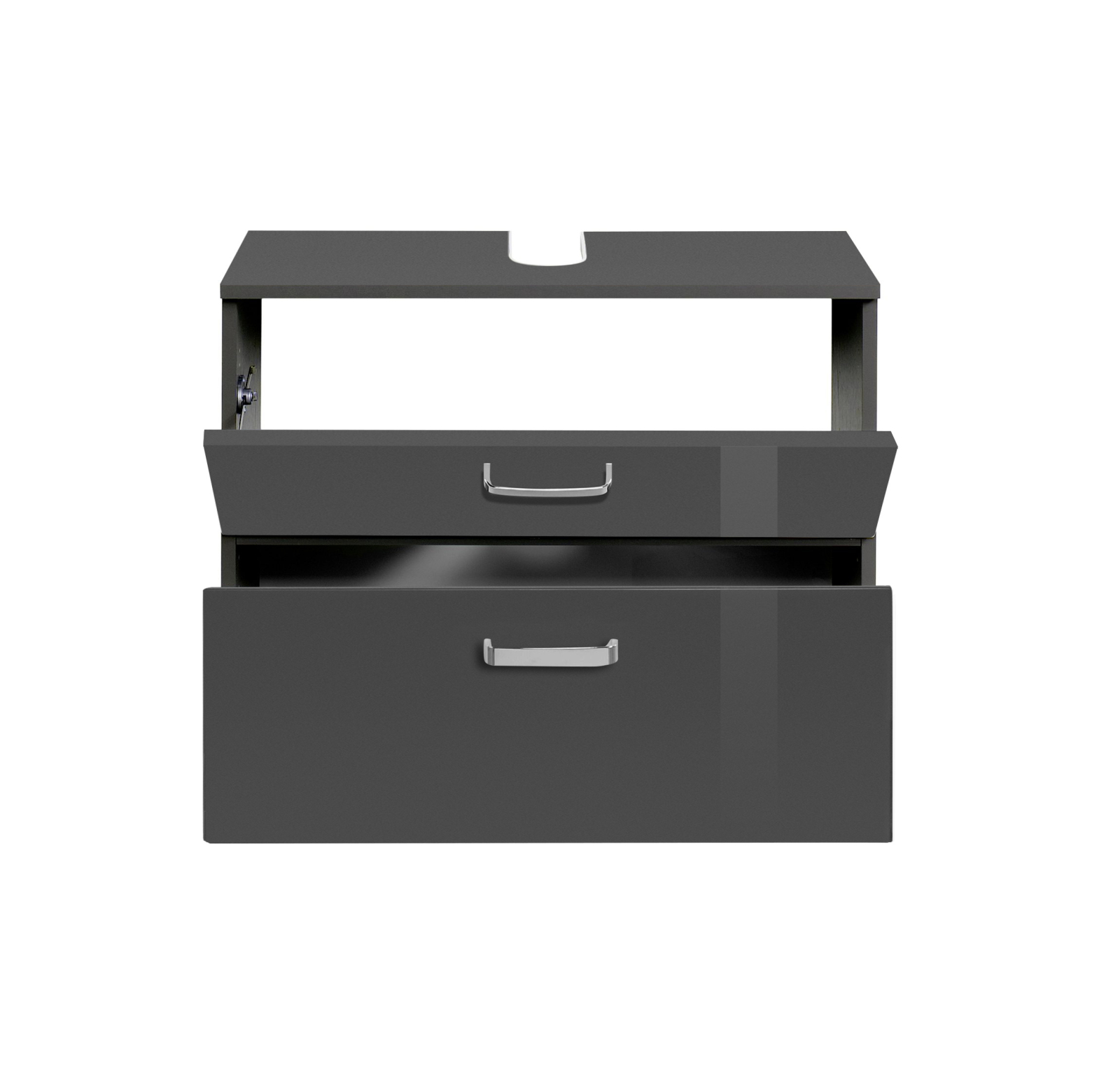 Waschbeckenunterschrank BOLOGNA - grafitgrau-grau Hochglanz- 70 cm