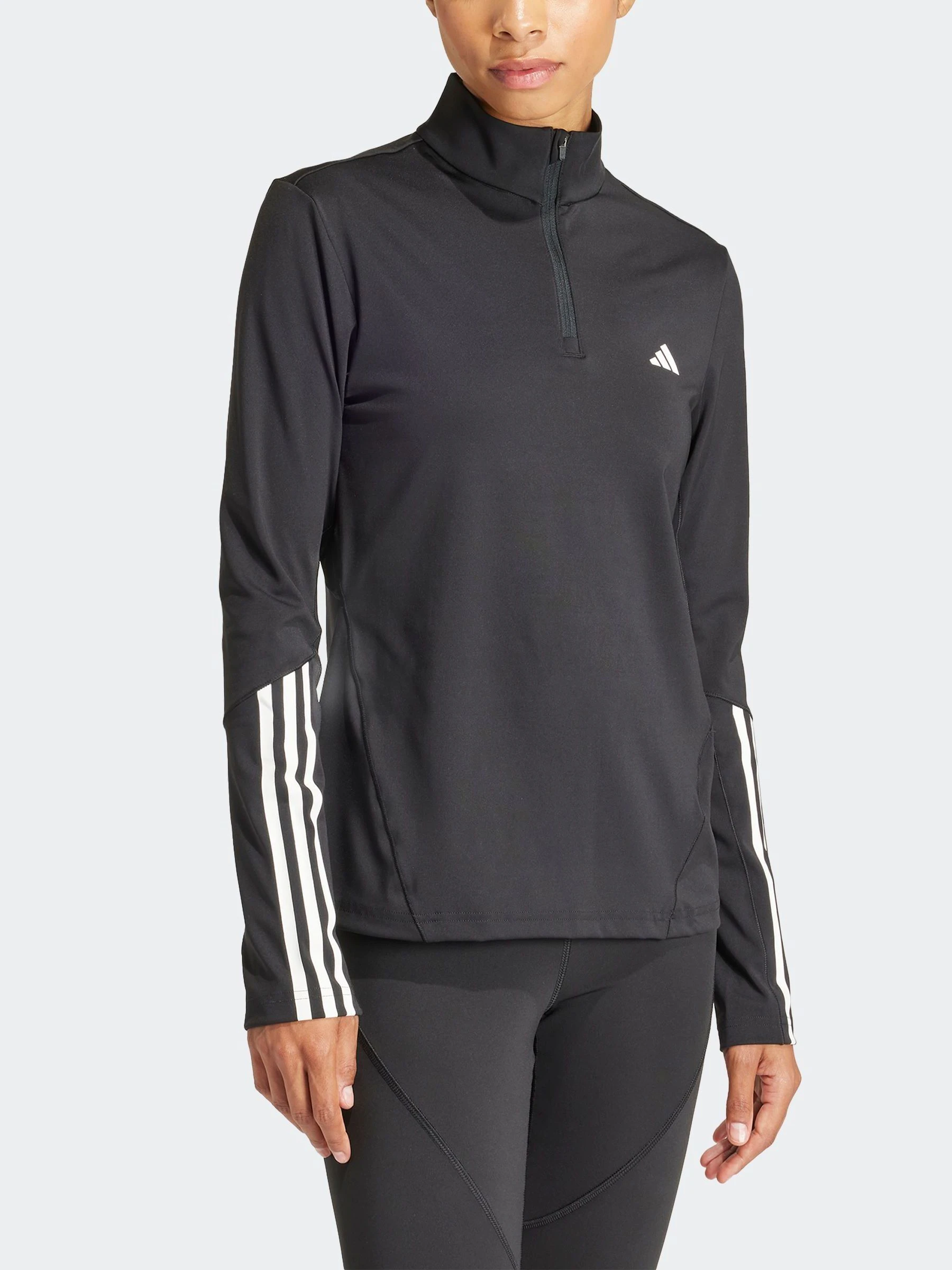 Zwart - adidas Hyperglam trainingstop met kwartrits