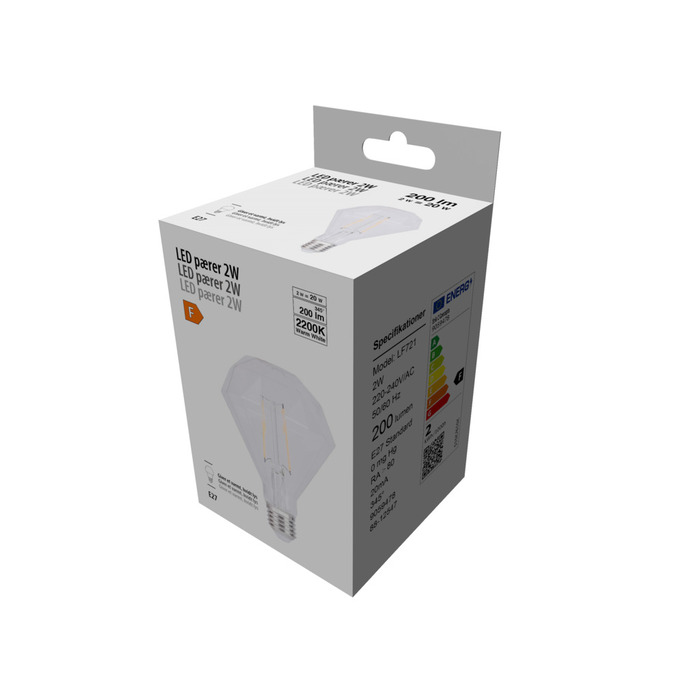LED-filamentpære diamant 2 W E27