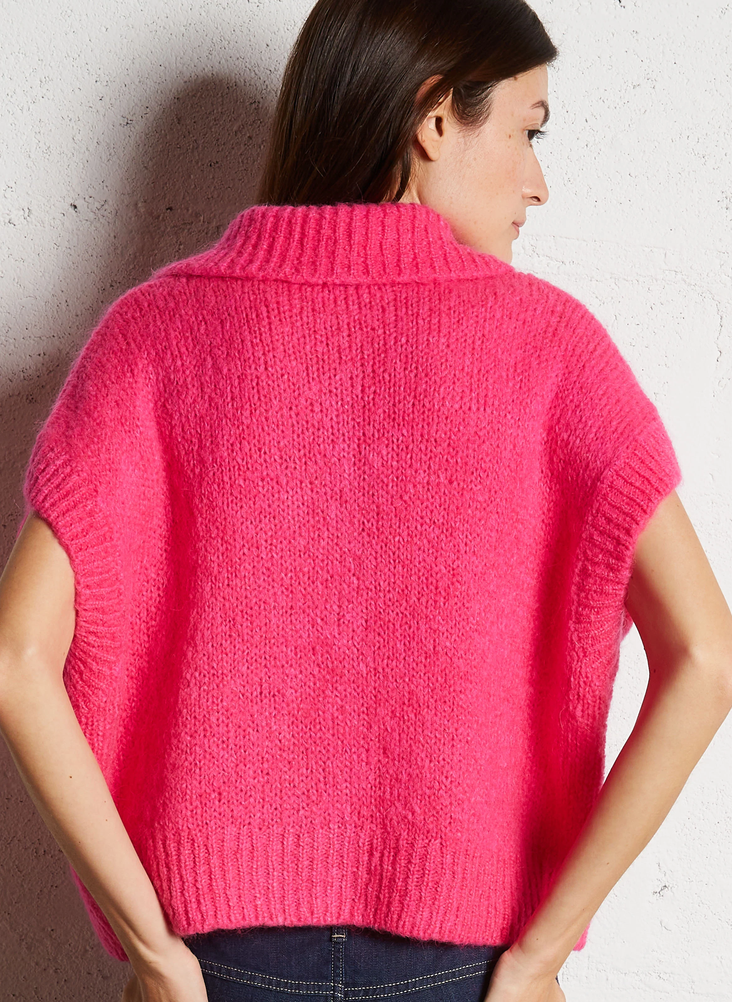 Gilet col classique ample | Rose