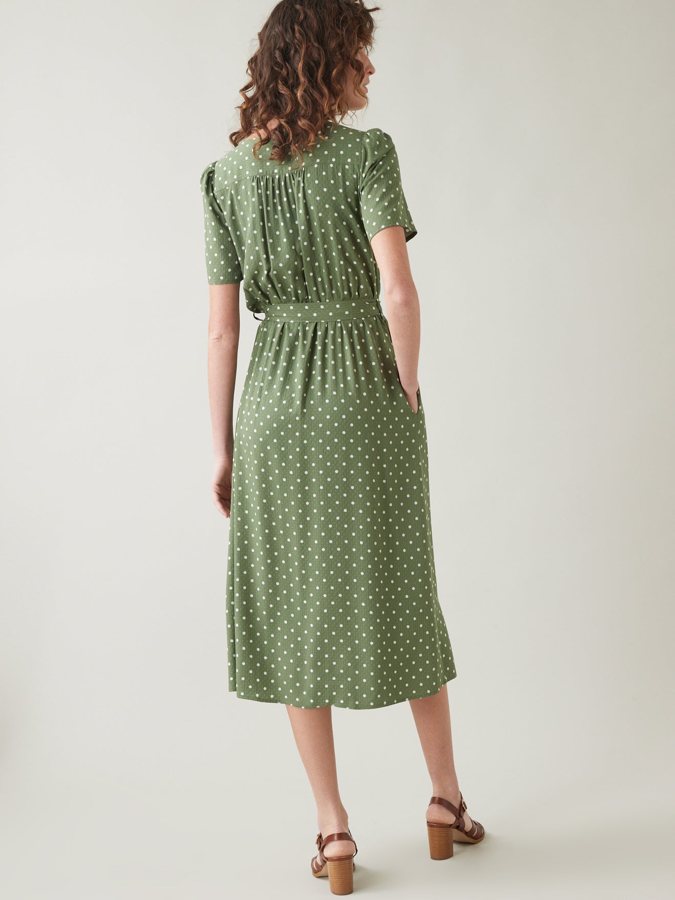 Robe mi-longue femme en viscose dobby