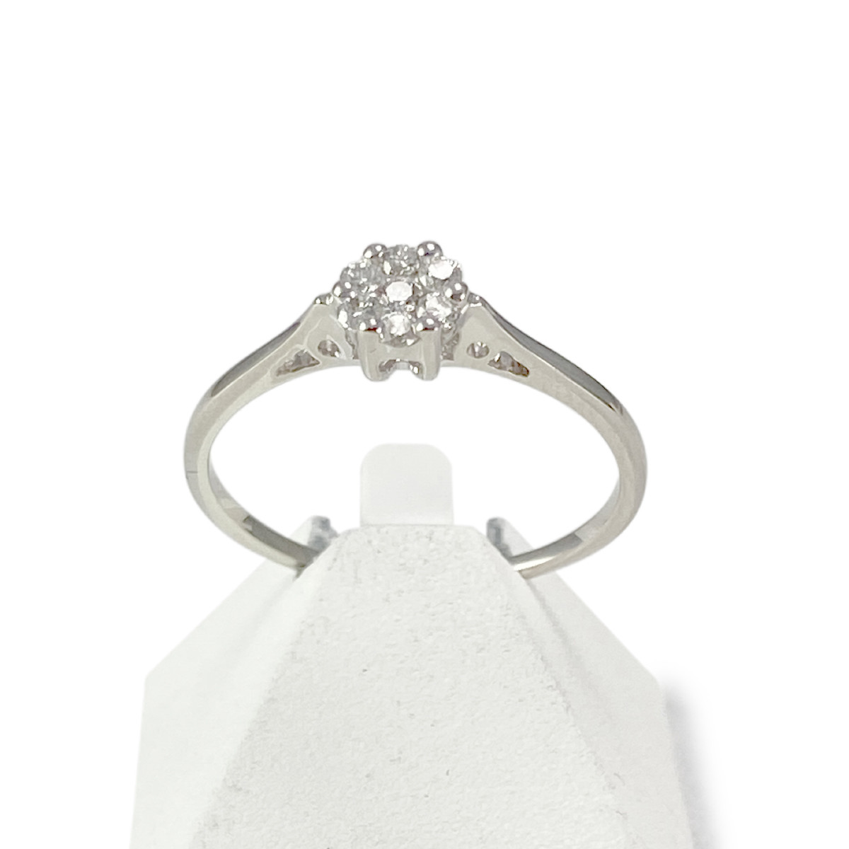 Bague d'occasion or 750 blanc diamants