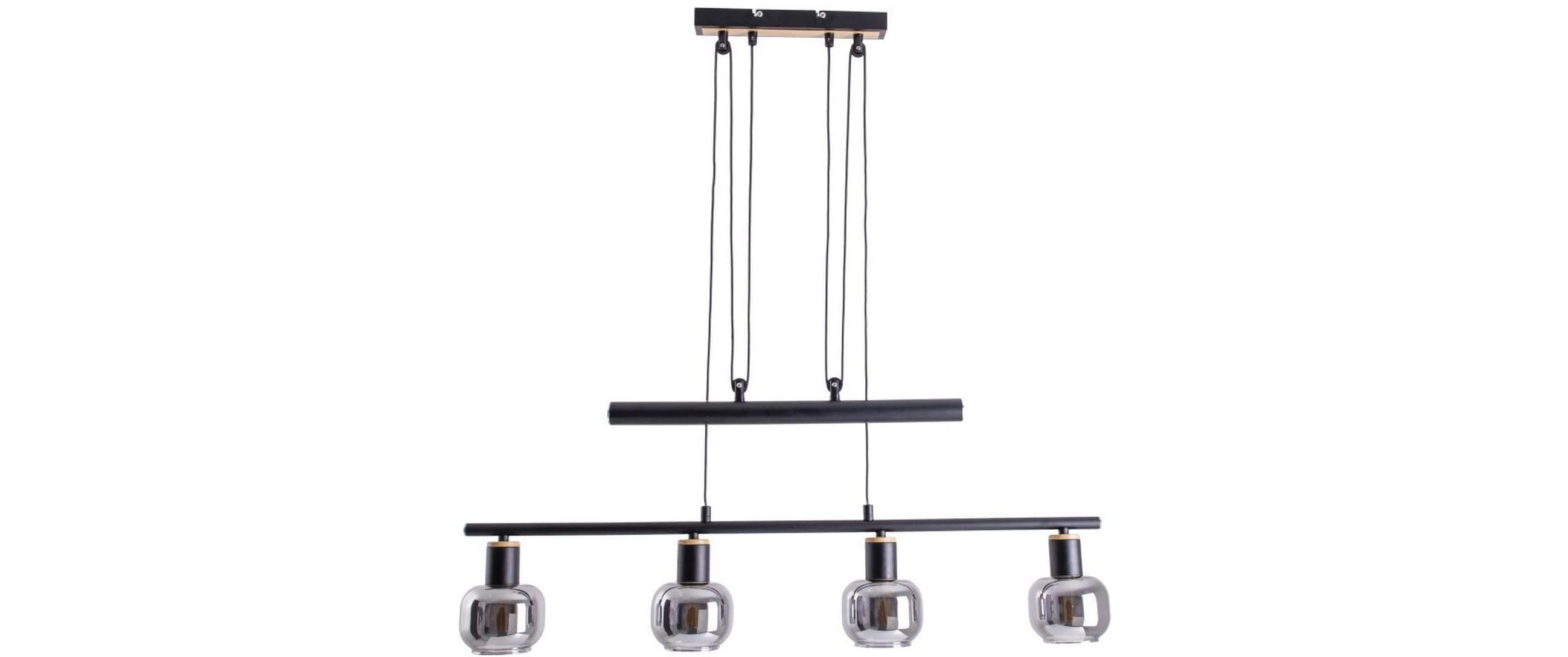 Pendelleuchte 4er «Fumoso»<br>Vier Hängeleuchten aus Metall und Glas