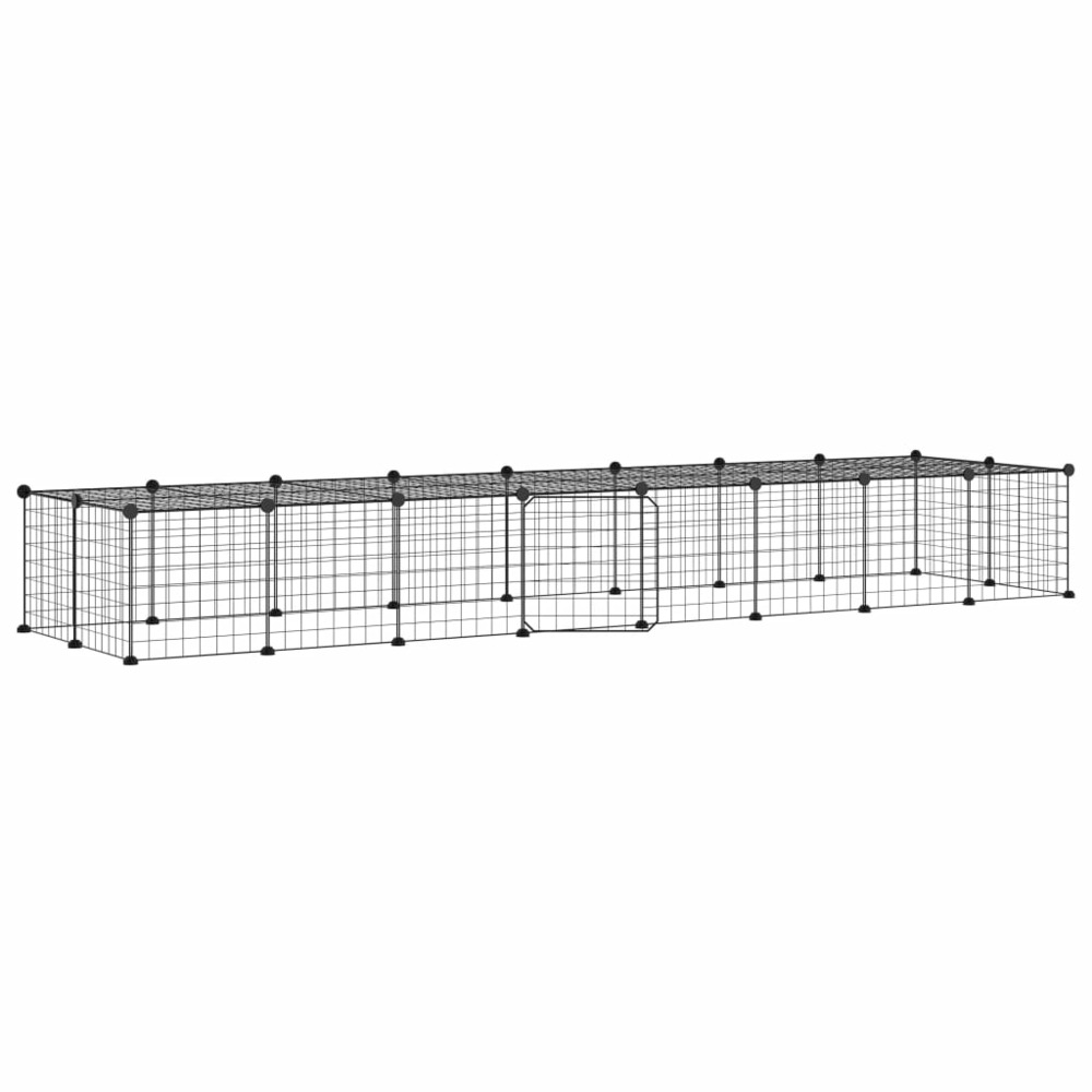Cage animaux de compagnie à 36 panneaux et porte noir 35x35 cm