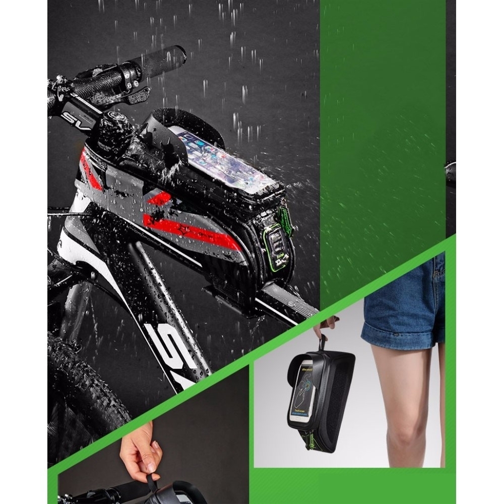 Stabile Universal Gravel Bike Velo Smartphone Tasche für den Fahrrad Rahmen (bis 6.5