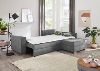 Ecksofa PAROS 257 x 207 cm grau
