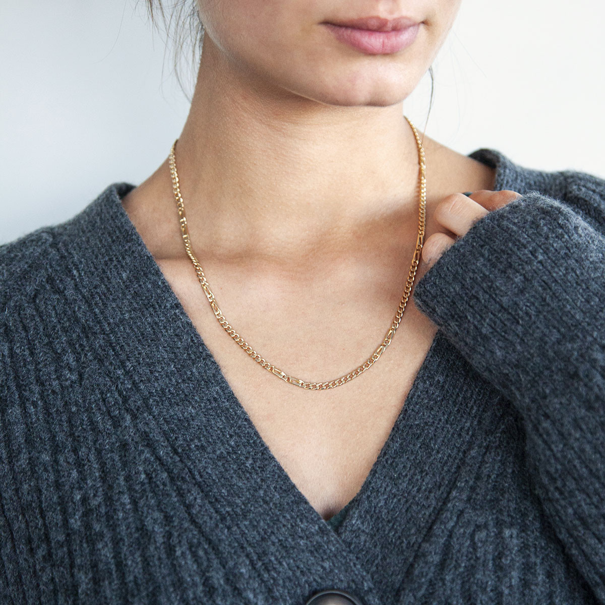 Collier d'occasion or jaune 750 maille fantaisie 50 cm