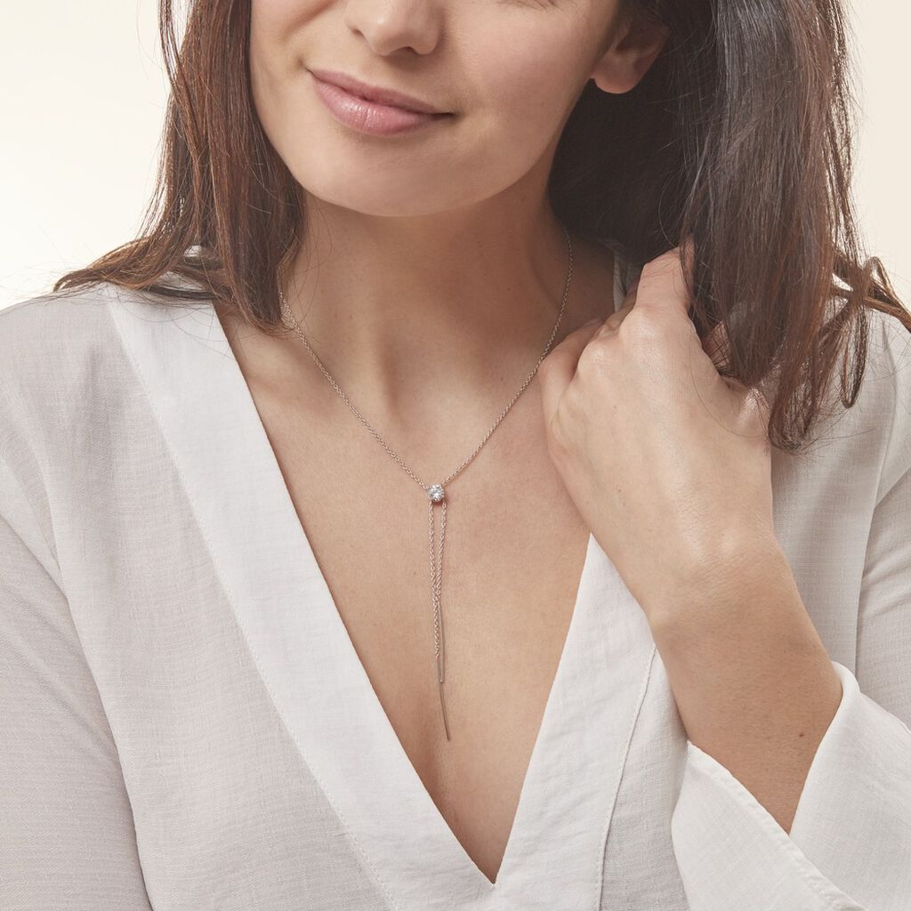 Collier Erika Argent Blanc Oxyde De Zirconium