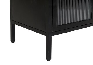 Kommode 70 x 72 cm Platte Marmor weiß/Türfront Strukturglas