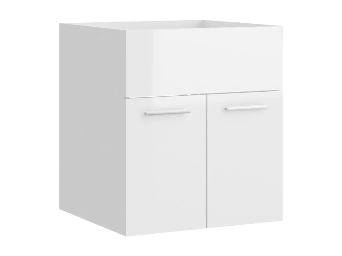 Ensemble de meubles de salle de bain Blanc brillant Aggloméré