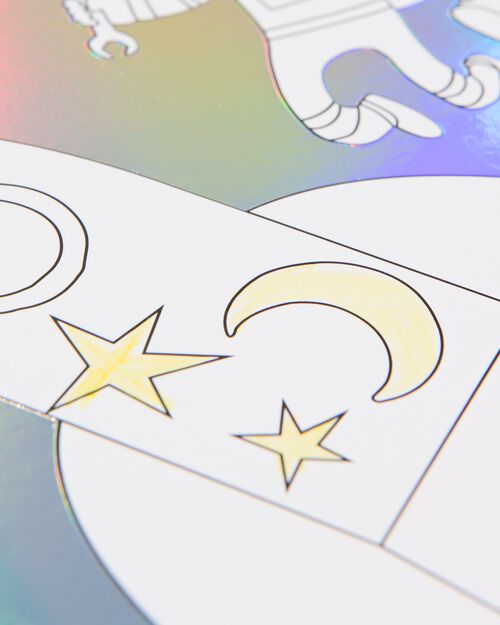 album à colorier holographique espace 3+